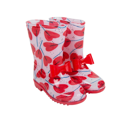 Rain Boots With Heart Print