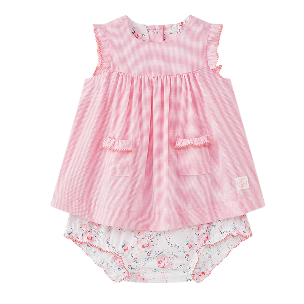 Petit Bateau Baby Girls Dress with Floral Bloomers Set – Petit Mignon