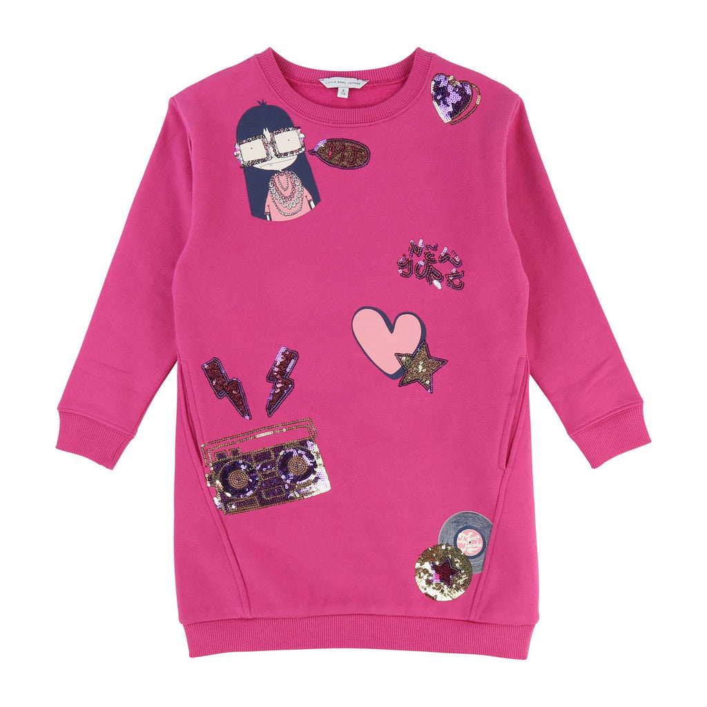 Little Marc Jacobs Girls Miss Marc Sequin Long-Sleeve Dress Petit Mignon Little Marc Jacobs Girls Miss Marc Sequin Long-Sleeve Dress Petit Mignon