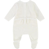 Baby Velour Backsnap Footie with "Jolie" Wreath Print