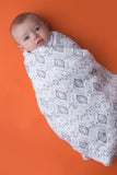 Swaddle Blanket - Gray Ikat