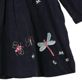 Embroidered Velvet Dress
