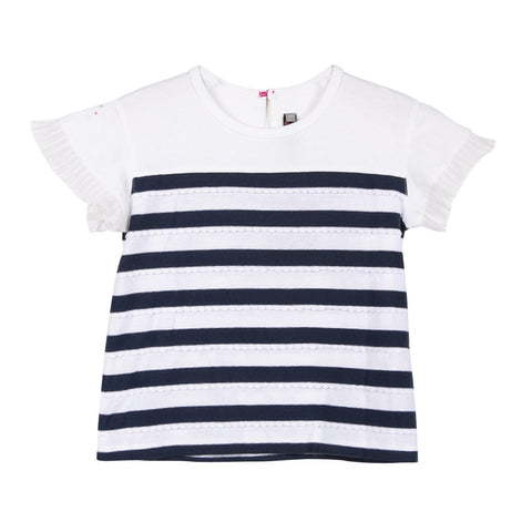 Girls T-shirt with braid stripes