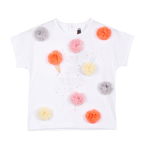 T-shirt With Pompom Pattern