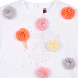 T-shirt With Pompom Pattern