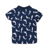 Sharks Print Jersey Polo Shirt