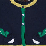 Rabbit Knitted Reversible Cardigan - Navy