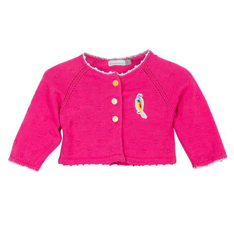 Baby Girls Knitted Cardigan With Pompons