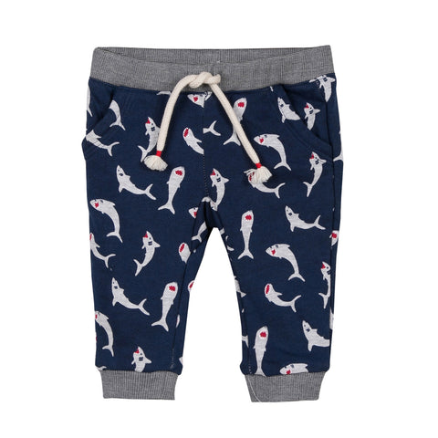 Shark Print Fleece Sweatpants