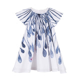 Loose-fitting Printed Voile Dress