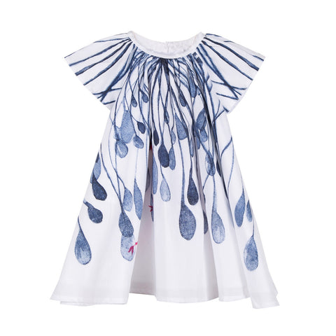 Loose-fitting Printed Voile Dress