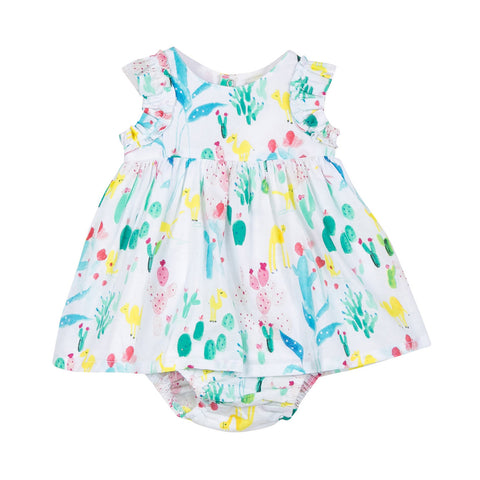 Baby Girls Dress and Bloomer in Printed Voile