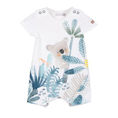 Baby Boys Short Jersey Romper With Koala