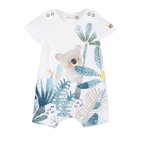 Baby Boys Short Jersey Romper With Koala