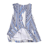 Girls Blue Striped Dress