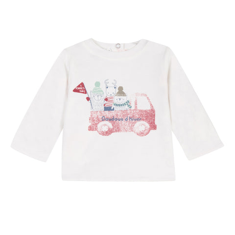 Baby Boys White Reversible Tee