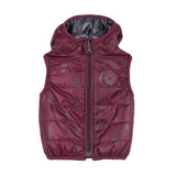 Boys Reversible Sleeveless Padded Jacket- Bordeaux/Steel