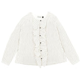 Girls Stripe Print Shirt with a Yoke