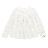 Girls Stripe Print Shirt with a Yoke