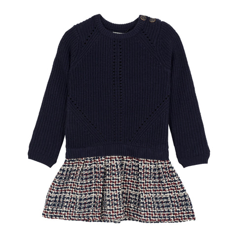 Girls Tweed Sweater Dress