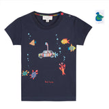Baby Boys Blue Cotton TED T-Shirt