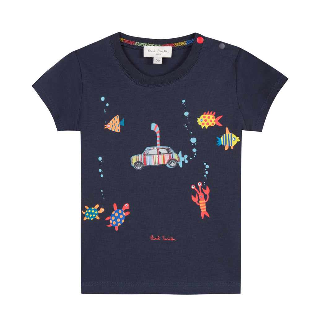 Baby Boys Blue Cotton TED T-Shirt