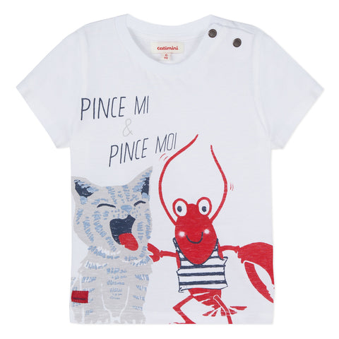 Baby Boys Reversible T-shirt with Lobster Motif