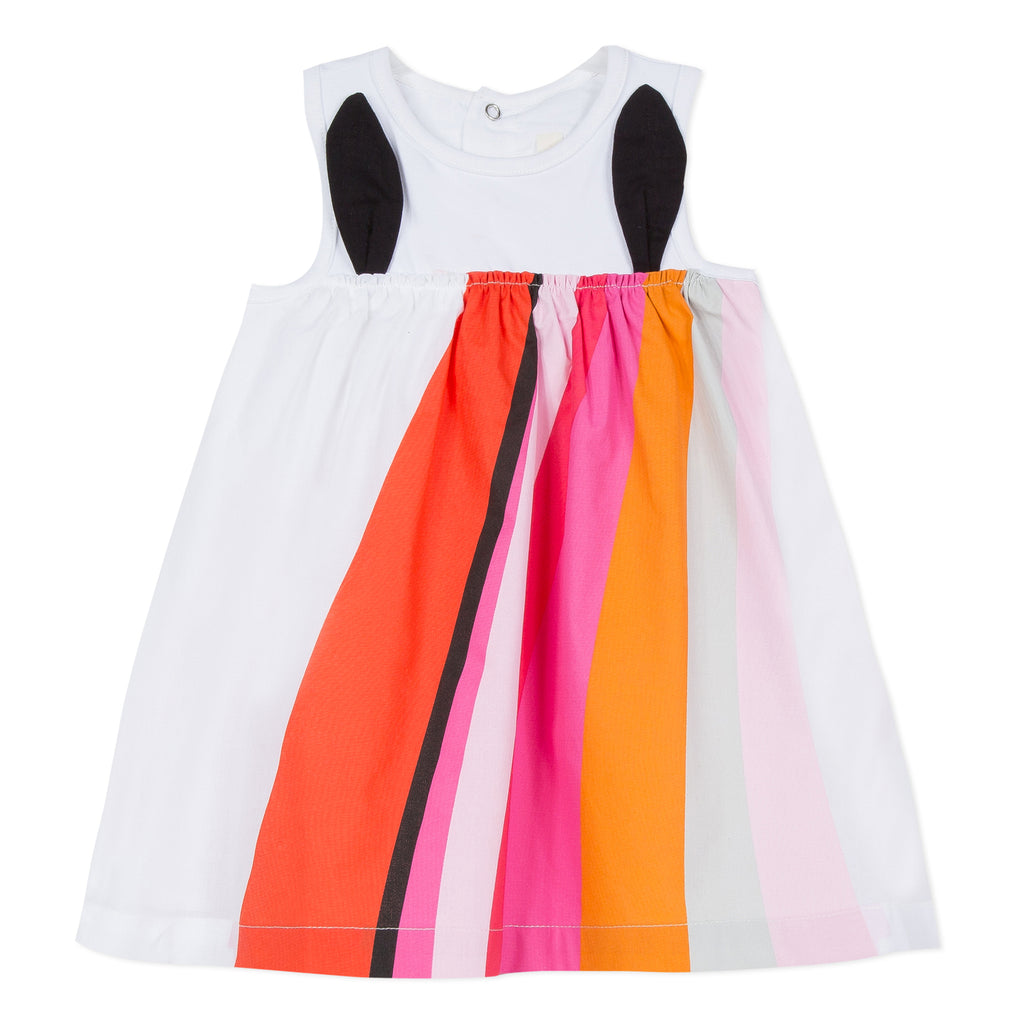 Dress with Amusing Rainbow in Two Materials