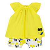 Baby Girls Gauze Top with Mimosa Print Shorts