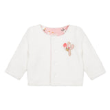 Baby Girls Reversible Faux Fur Cardigan with Llama Print