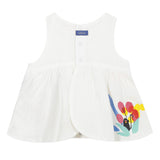 Girls White Safari Sleeveless Print Top