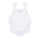 Baby Girls White Bow Romper