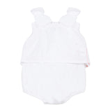 Baby Girls White Bow Romper
