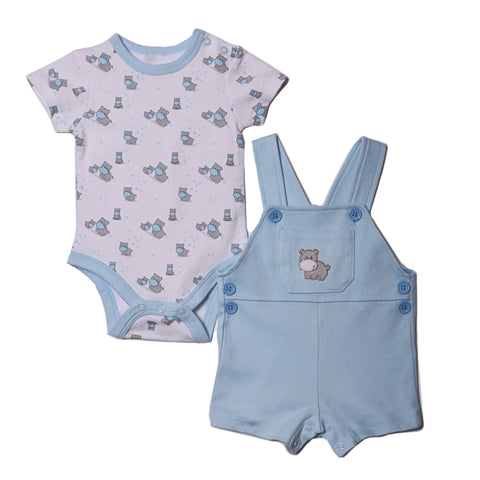 Baby Boys Hippo Bodysuit & Coverall Set