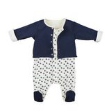 Baby Boy Boat Print Footie and Jacket Set