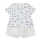 Baby Boys Printed Top with Attached Shorts