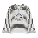 Baby Boys Long Sleeve Striped Tee with Fish Graphic