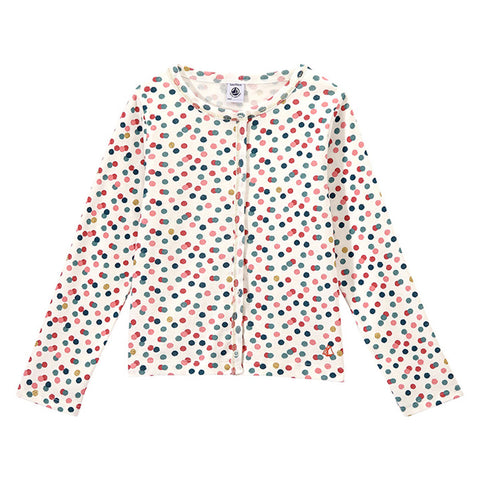 Girls Multi-Color Dots Cardigan