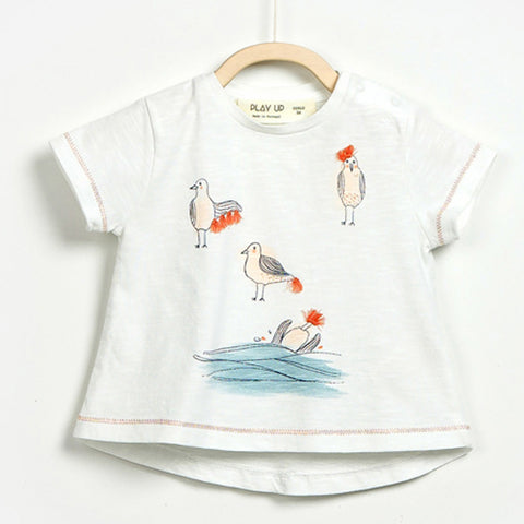 Baby Girls Flame T-shirt with Birds