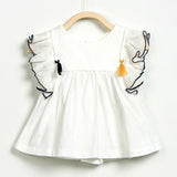 Baby Girls White Top with Tassel