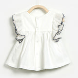 Baby Girls White Top with Tassel