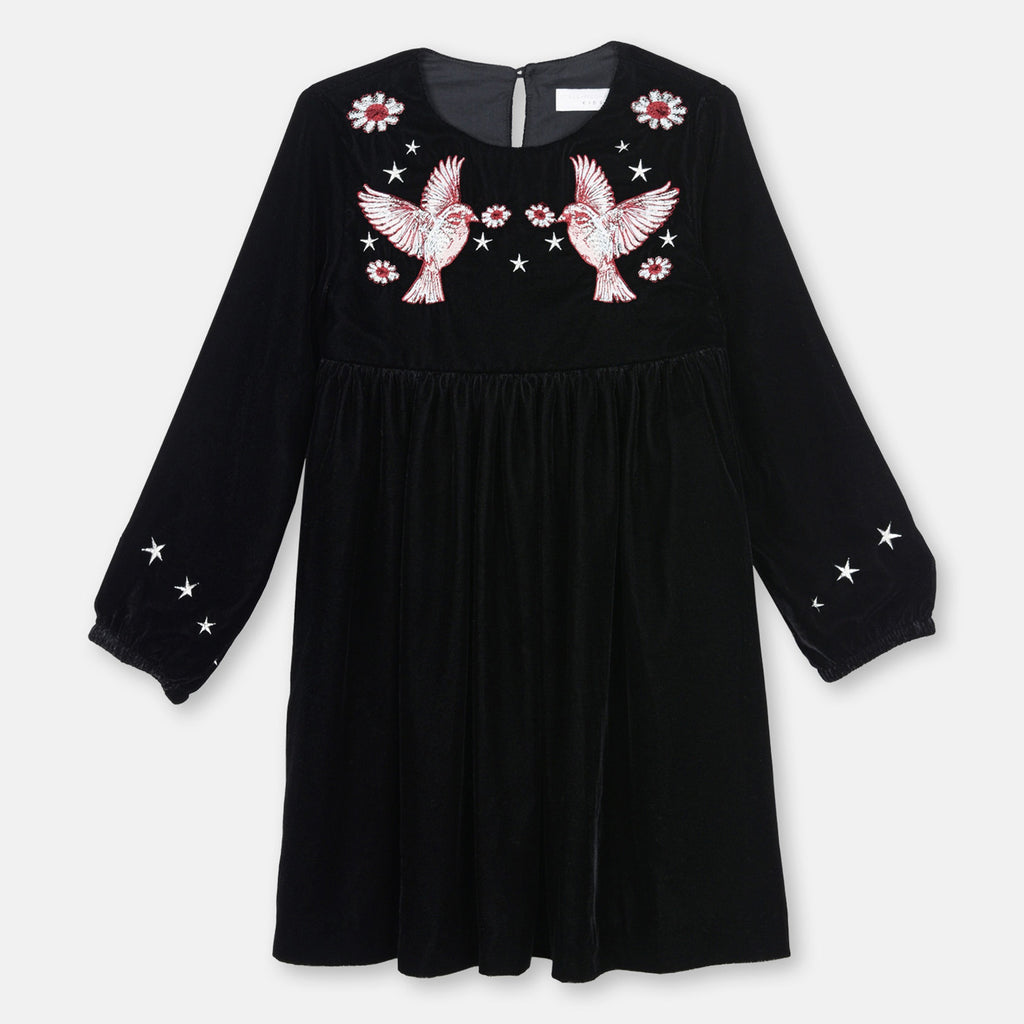 Stella Mccartney Kids Black Velvet Dress Petit Mignon