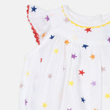 Baby Girls Embroidery Stars All-In-One