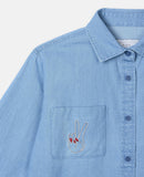 Girls Chambray Shirt with Embroidery Detail