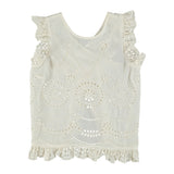 Moss Cross-Back Eyelet Top