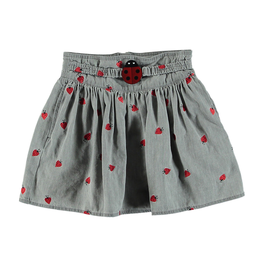 Girls Ladybug Embroidered Skirt