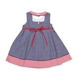 Girls Stripe Dress with Flower Appliques