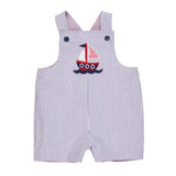 Baby Boys Seersucker Reversible Shortall