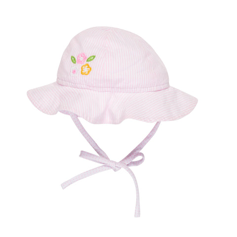 Baby Girl Pink Seersucker Hat