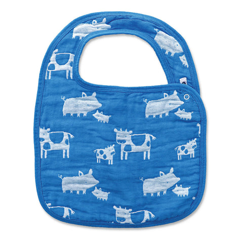 Jacquard Bibs Set - Farm Animal Blue